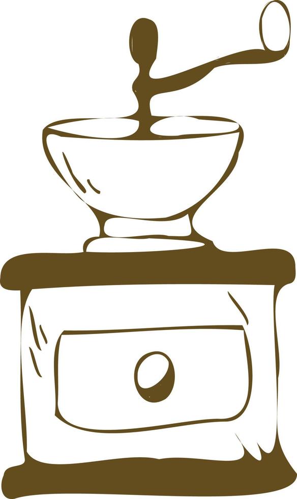 Manual coffee grinder, retro coffee grinder. vector