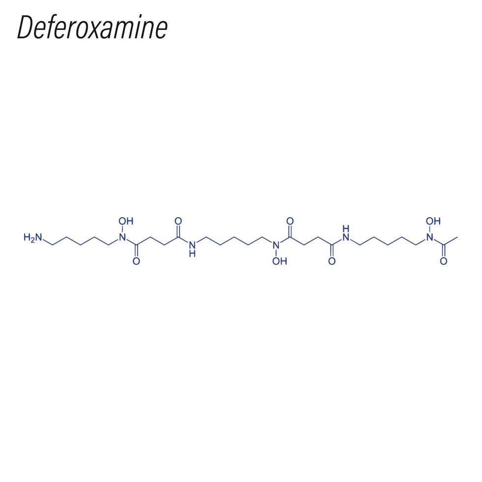 Vector Skeletal formula of Deferoxamine.