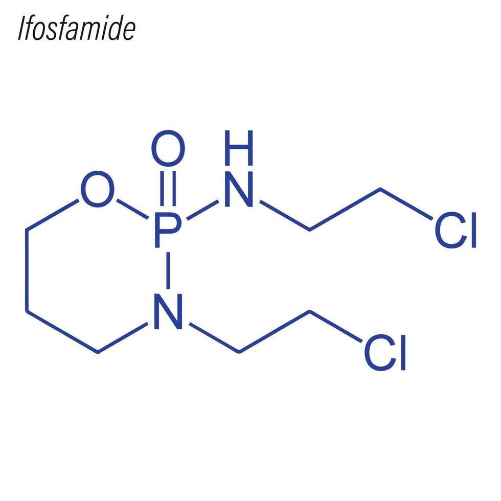 Vector Skeletal formula of Ifosfamide.