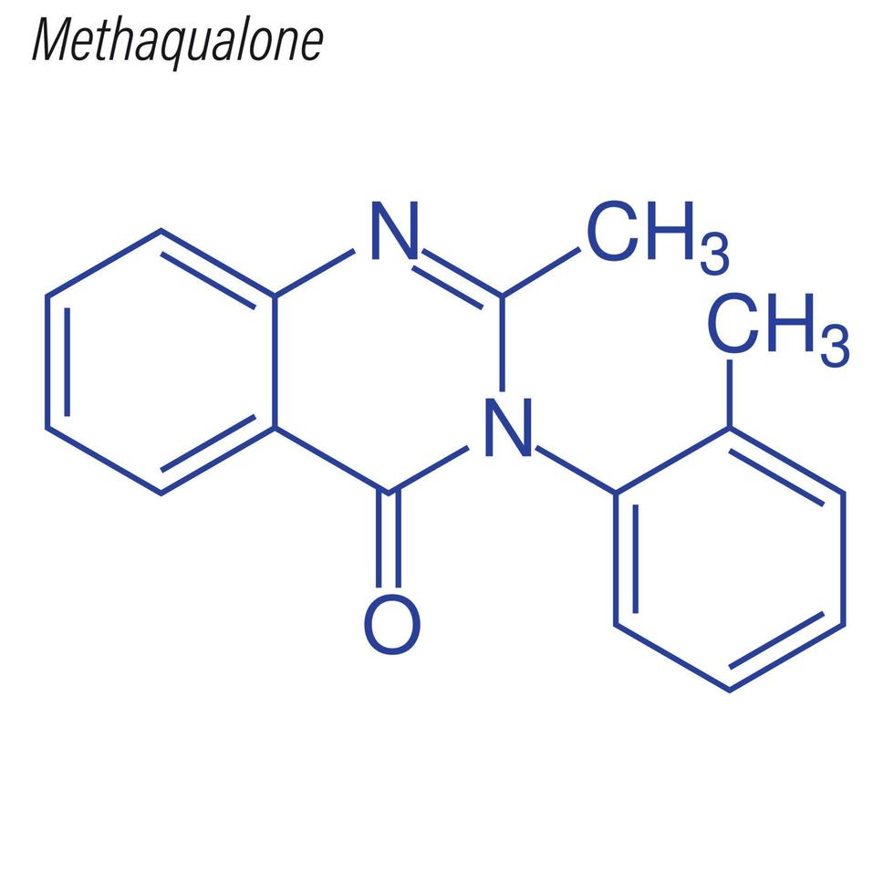 Vector Skeletal formula of Methaqualone.