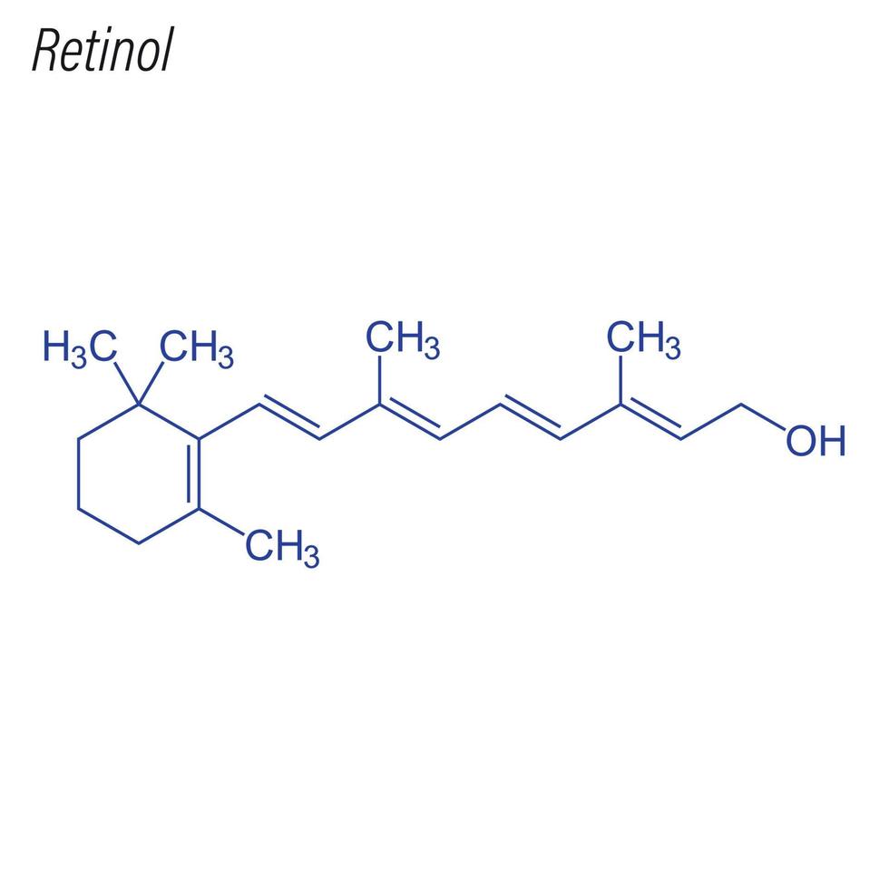 fórmula esquelética vectorial de retinol vector