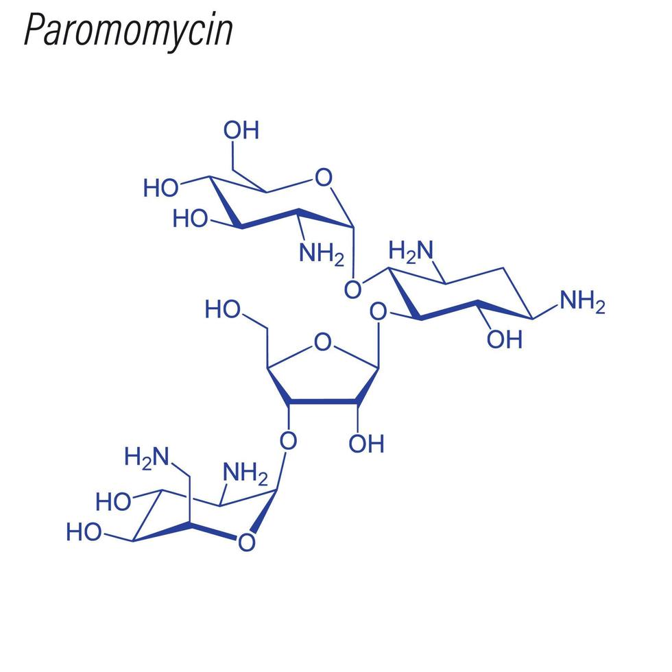 Vector Skeletal formula of Paromomycin.