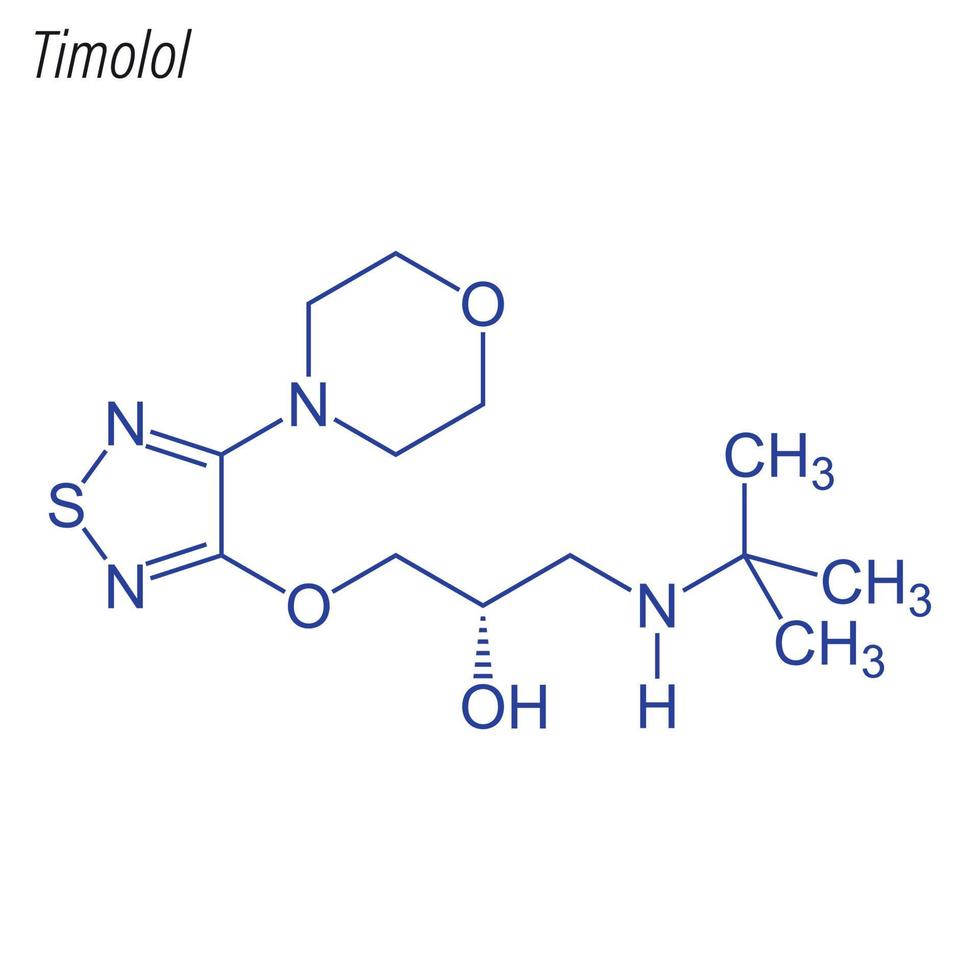 Vector Skeletal formula of Timolol.