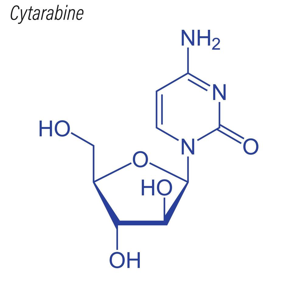 Vector Skeletal formula of Cytarabine.