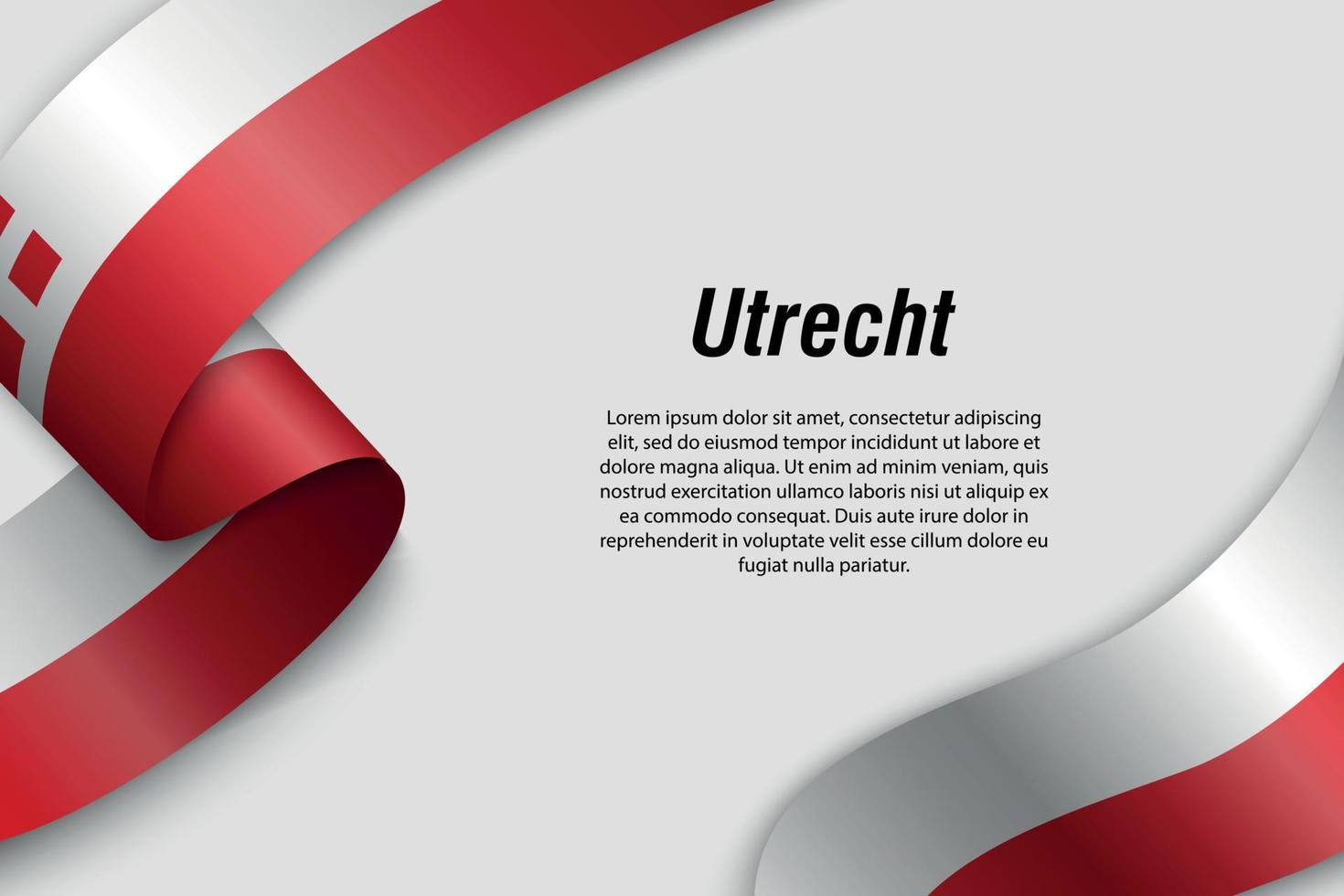 Waving ribbon or banner with flag Province of Netherlands vector