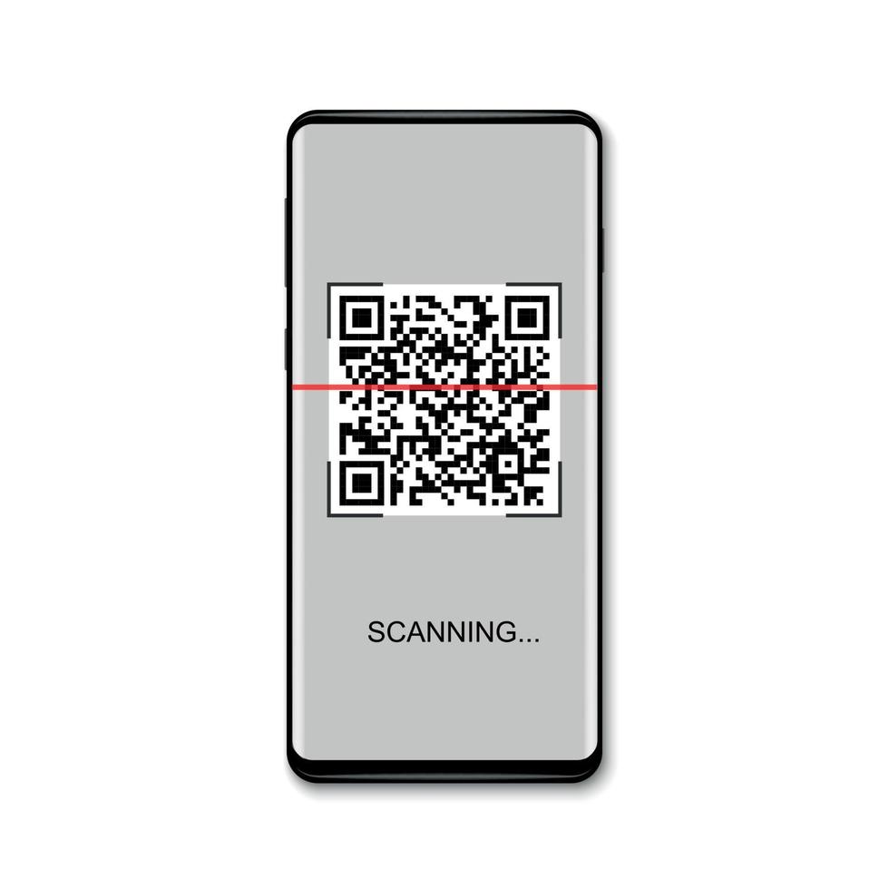 smartphone mockup with scan qr code vector