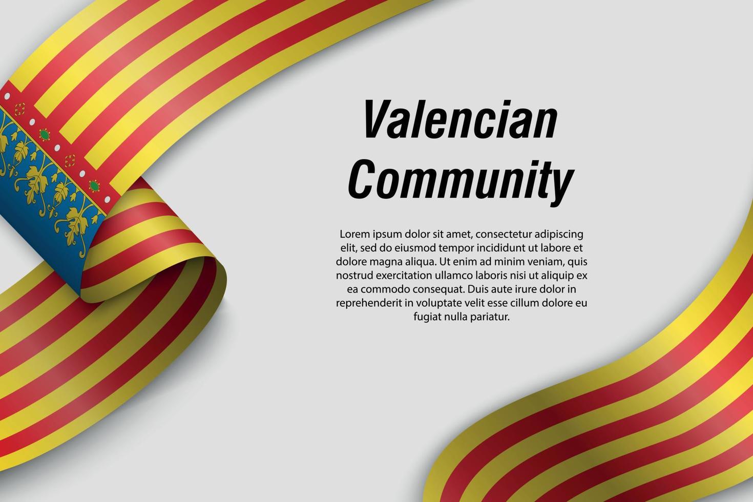 Waving ribbon or banner with flag Communities of Spain vector