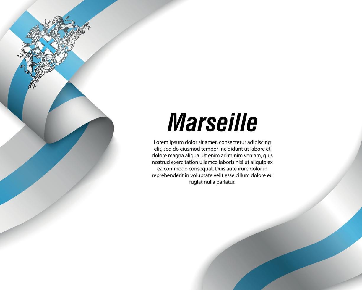 Waving ribbon with flag vector
