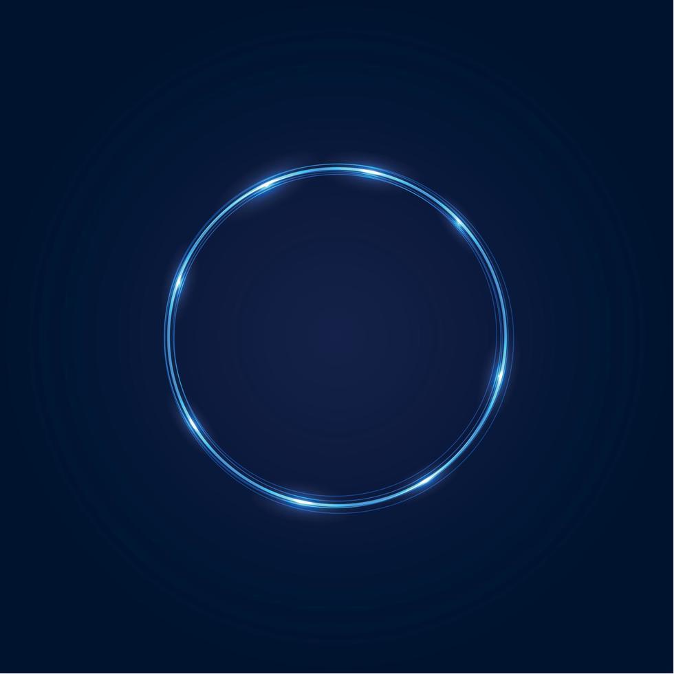 Circle frame with vector light effect. Golden comet with glowing