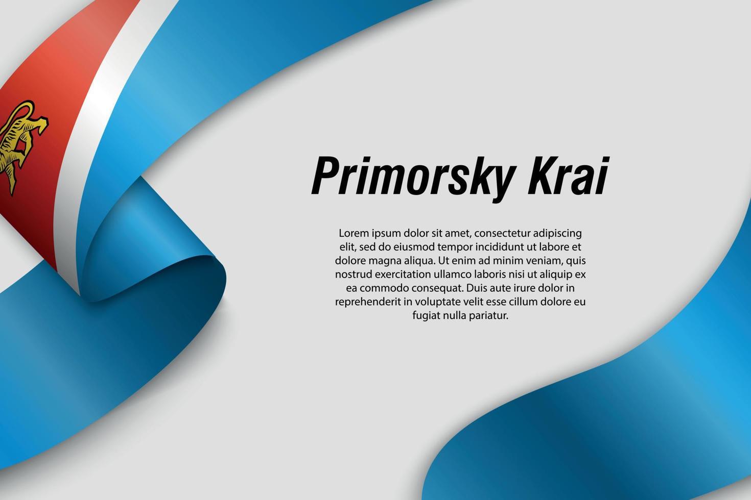Waving ribbon or banner with flag Region of Russia vector