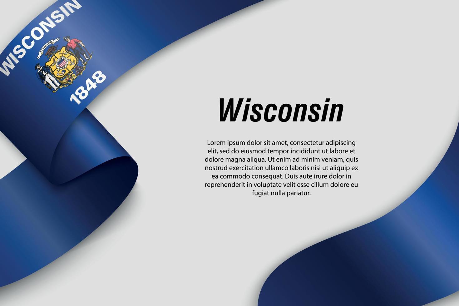 Waving ribbon or banner with flag vector