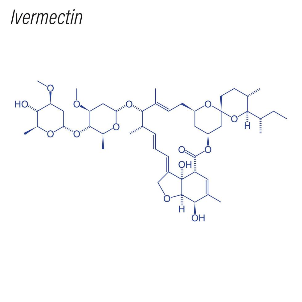 Vector Skeletal formula of Ivermectin.