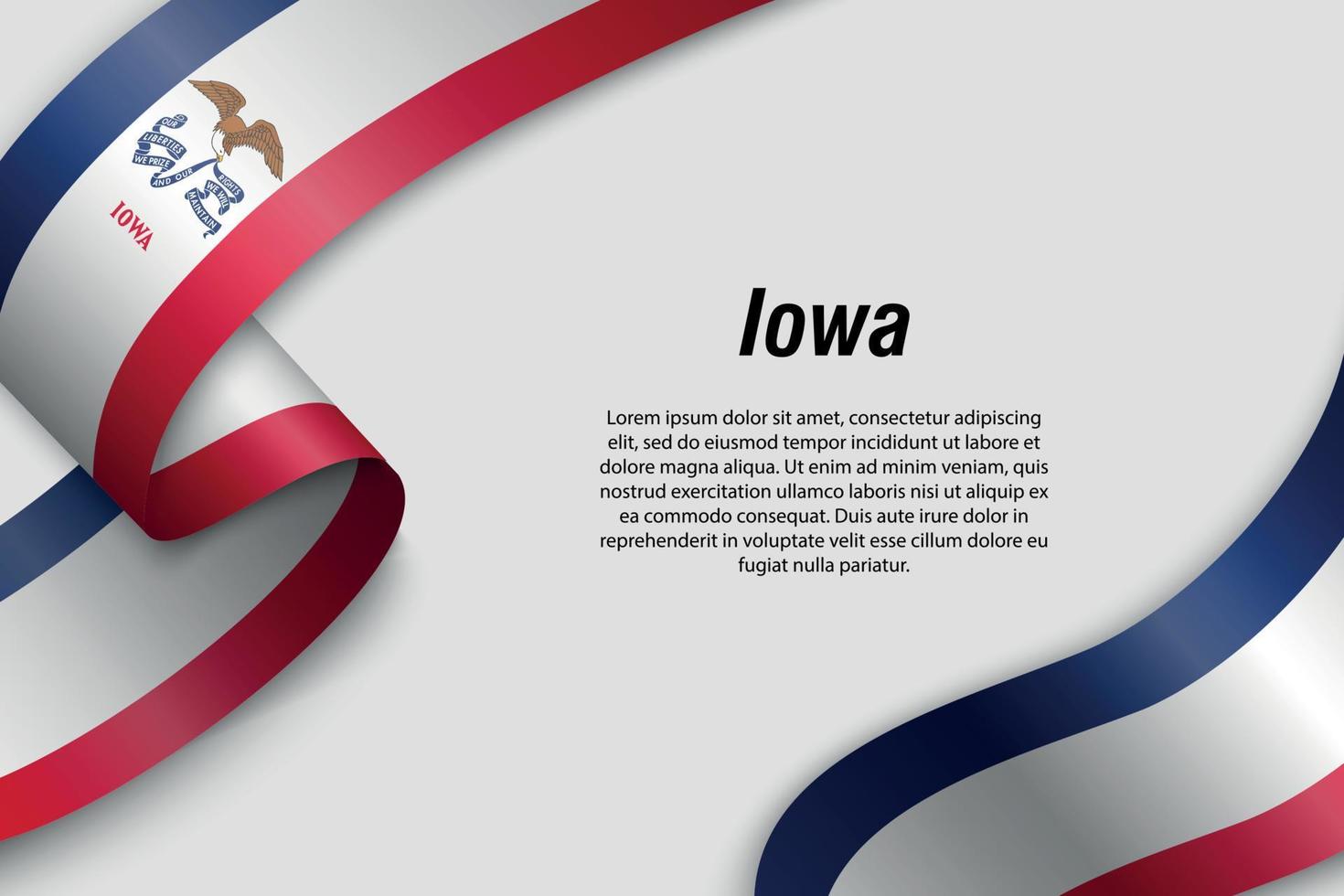 Waving ribbon or banner with flag vector