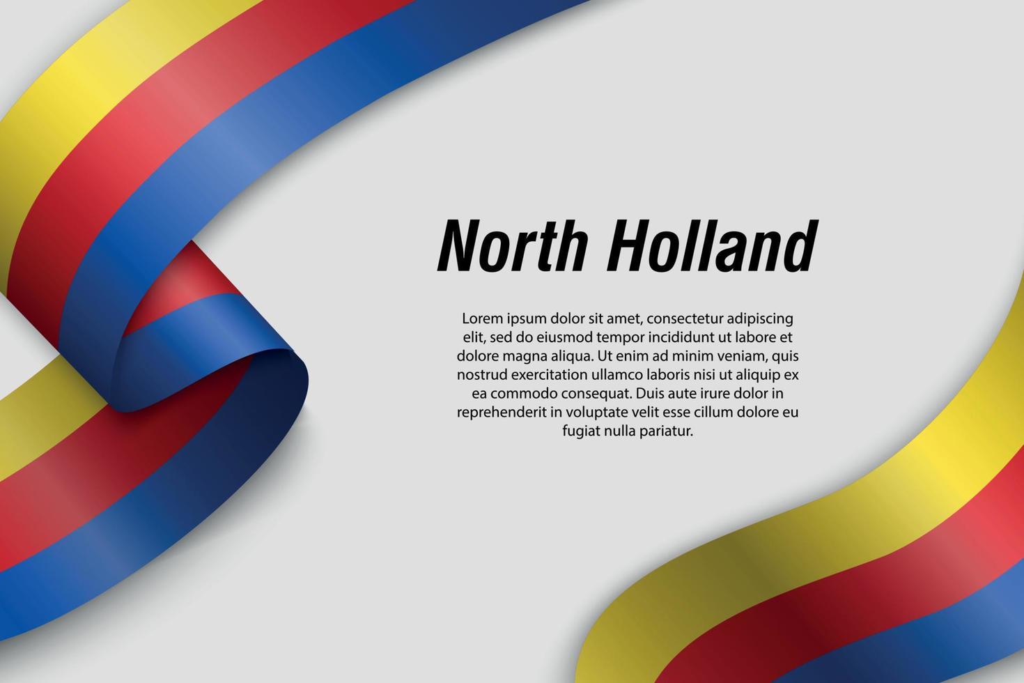 Waving ribbon or banner with flag Province of Netherlands vector