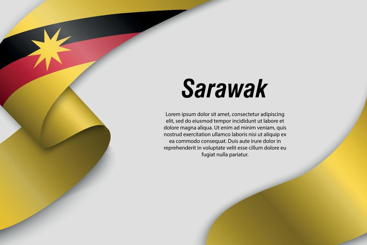 Waving ribbon or banner with flag State of Malaysia vector