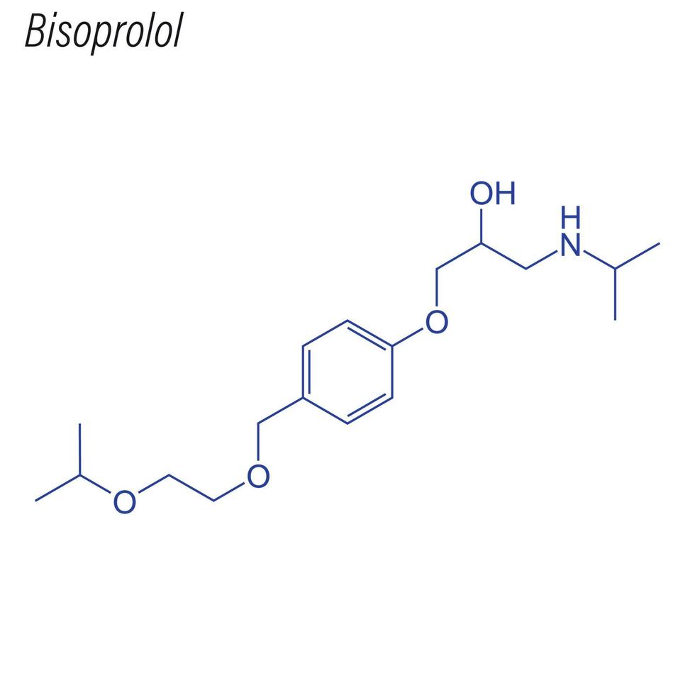 Vector Skeletal formula of Bisoprolol.