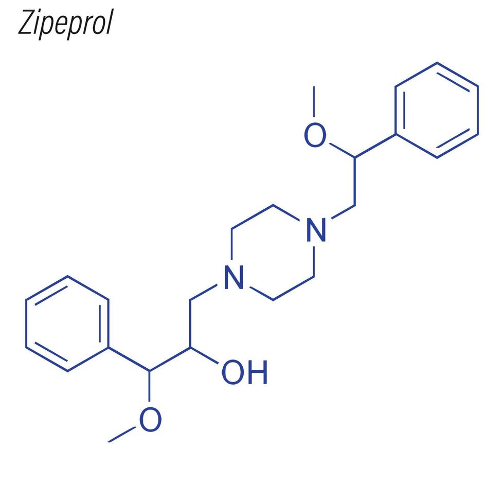 Vector Skeletal formula of Zipeprol.
