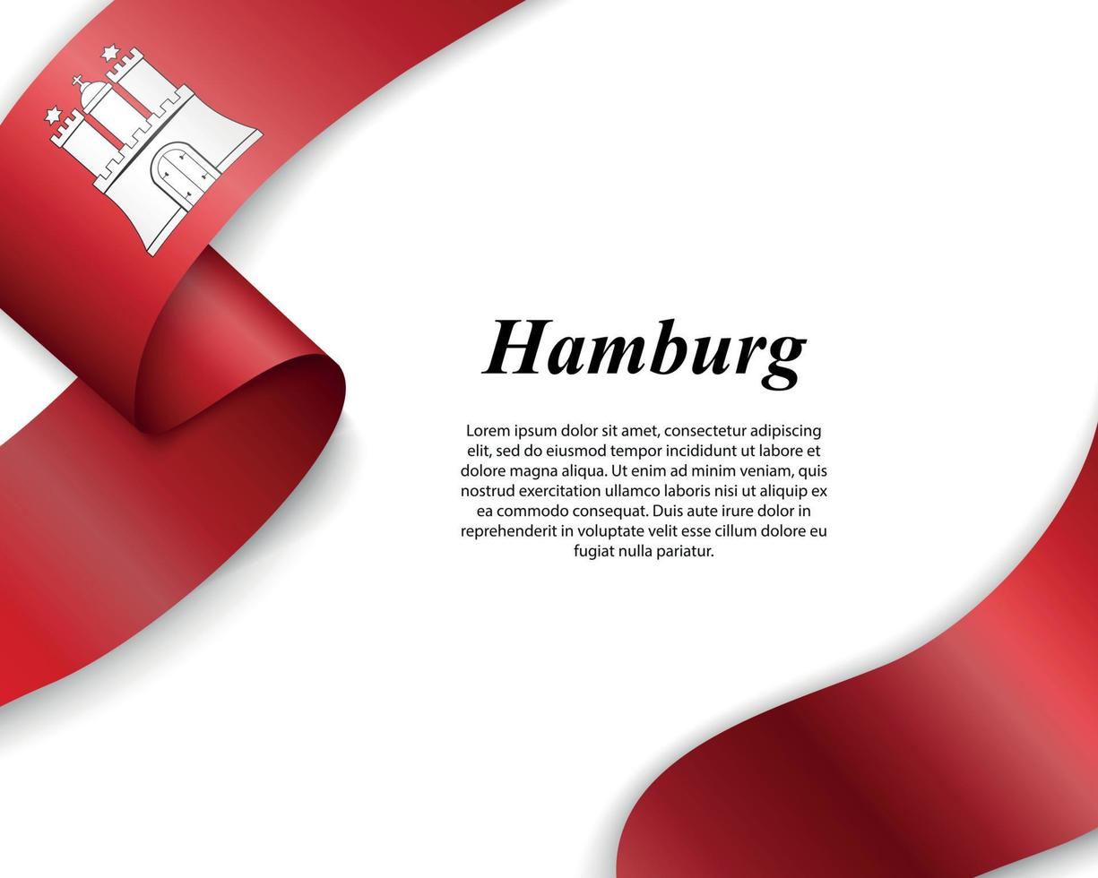Waving ribbon with flag vector