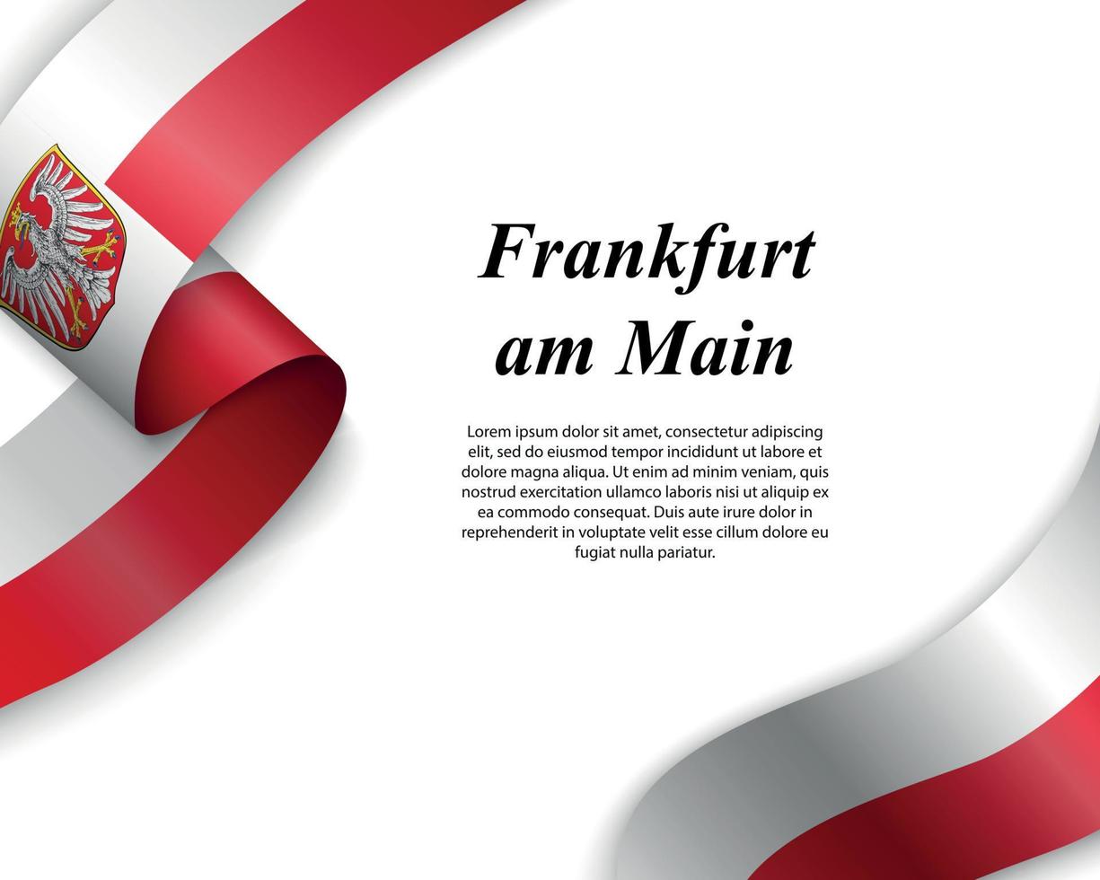 Waving ribbon with flag vector