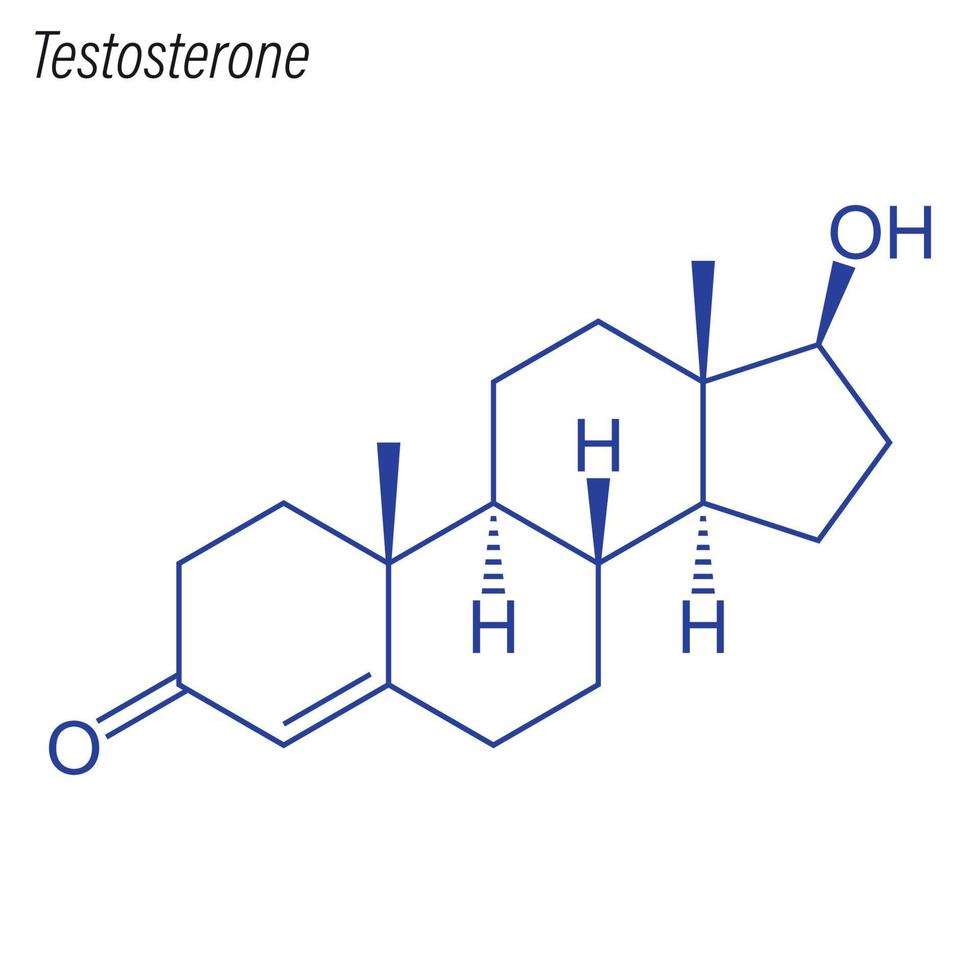 Vector Skeletal formula of Testosterone.