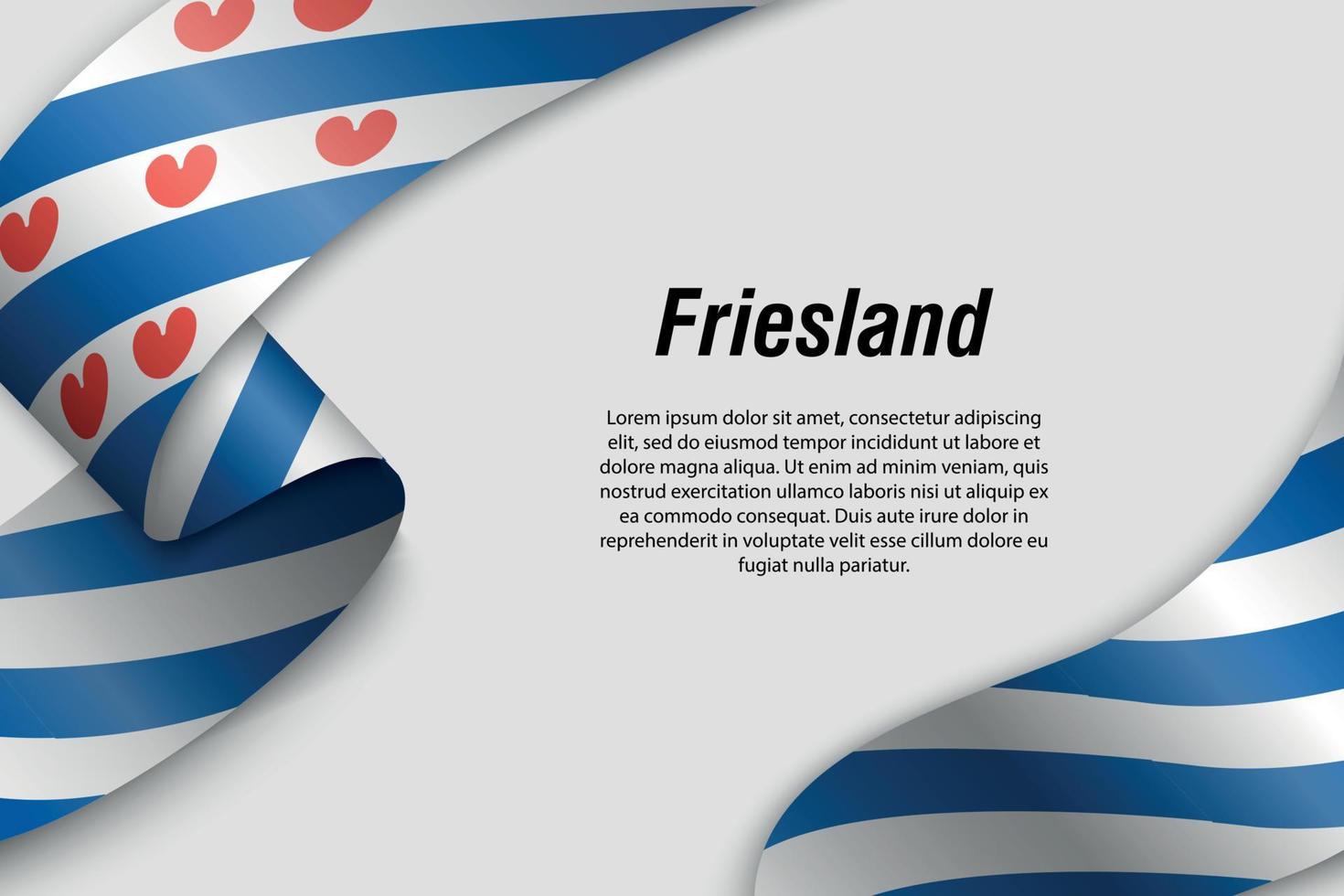 Waving ribbon or banner with flag Province of Netherlands vector