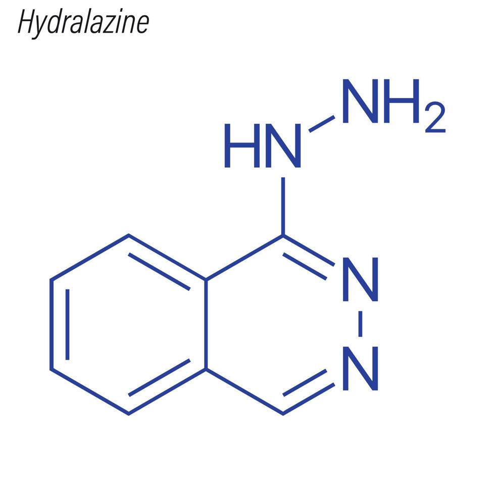 Vector Skeletal formula of Hydralazine.