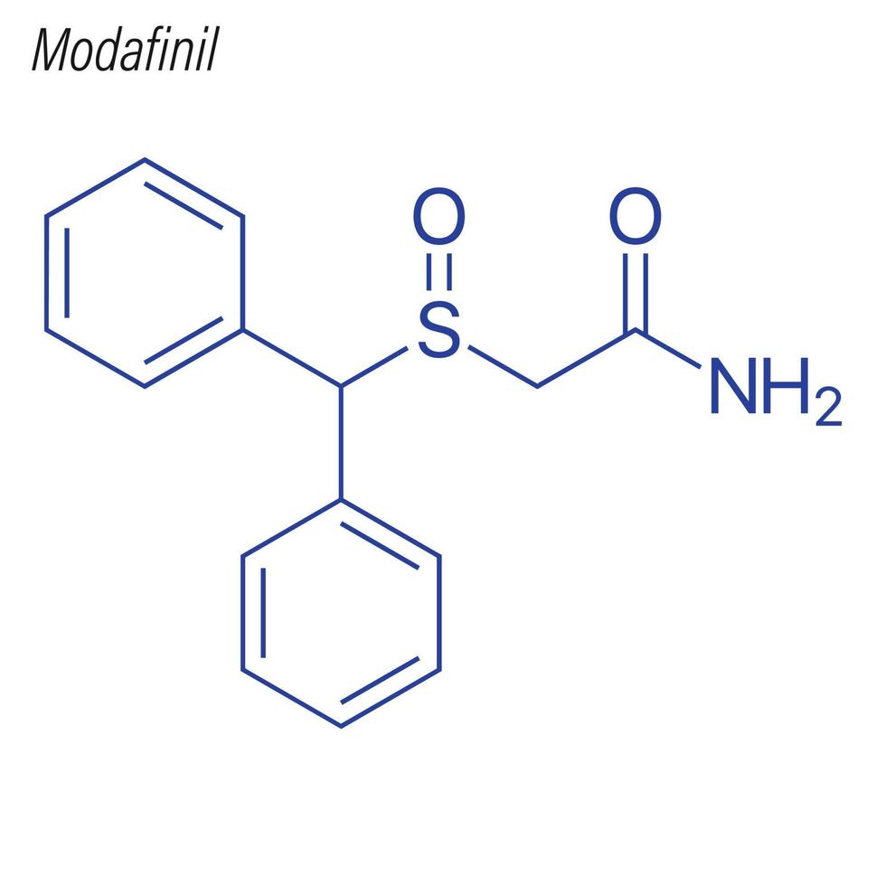 Vector Skeletal formula of Modafinil.
