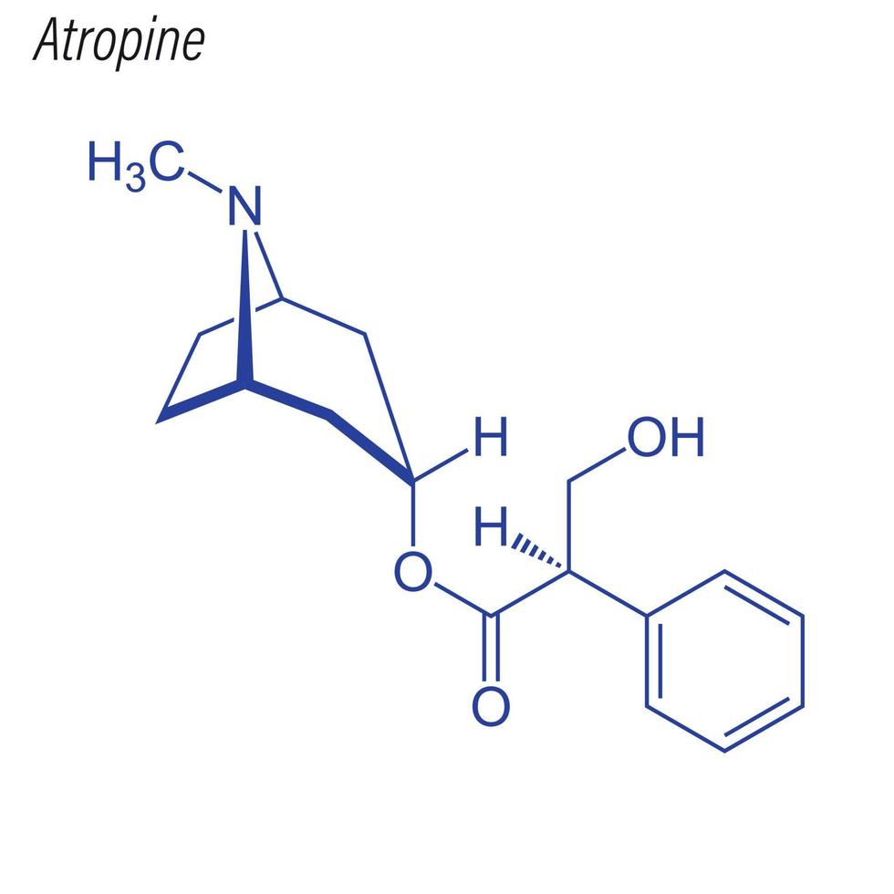 Vector Skeletal formula of Atropine..