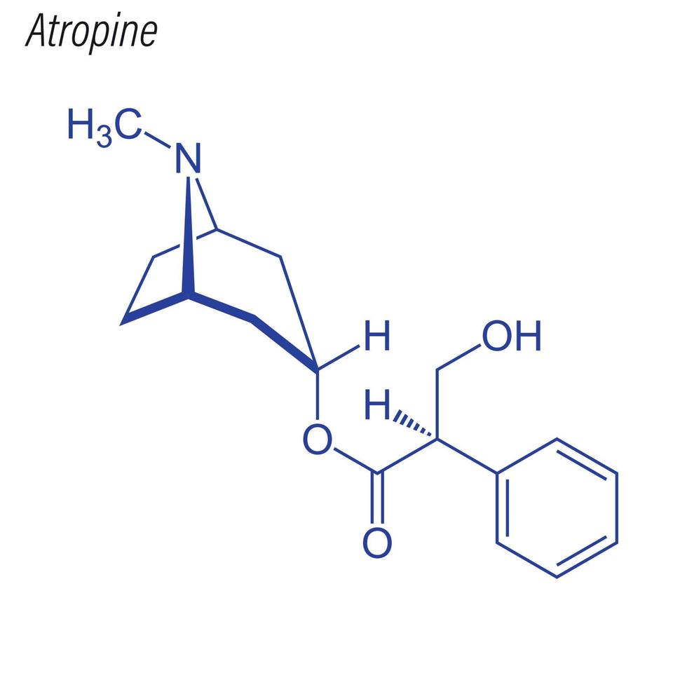 vector fórmula esquelética de atropina..