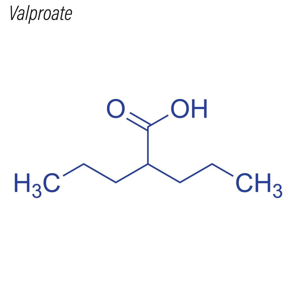 Vector Skeletal formula of Valproate.