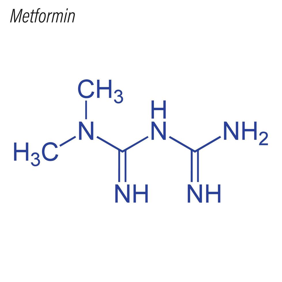 Vector Skeletal formula of Metformin.