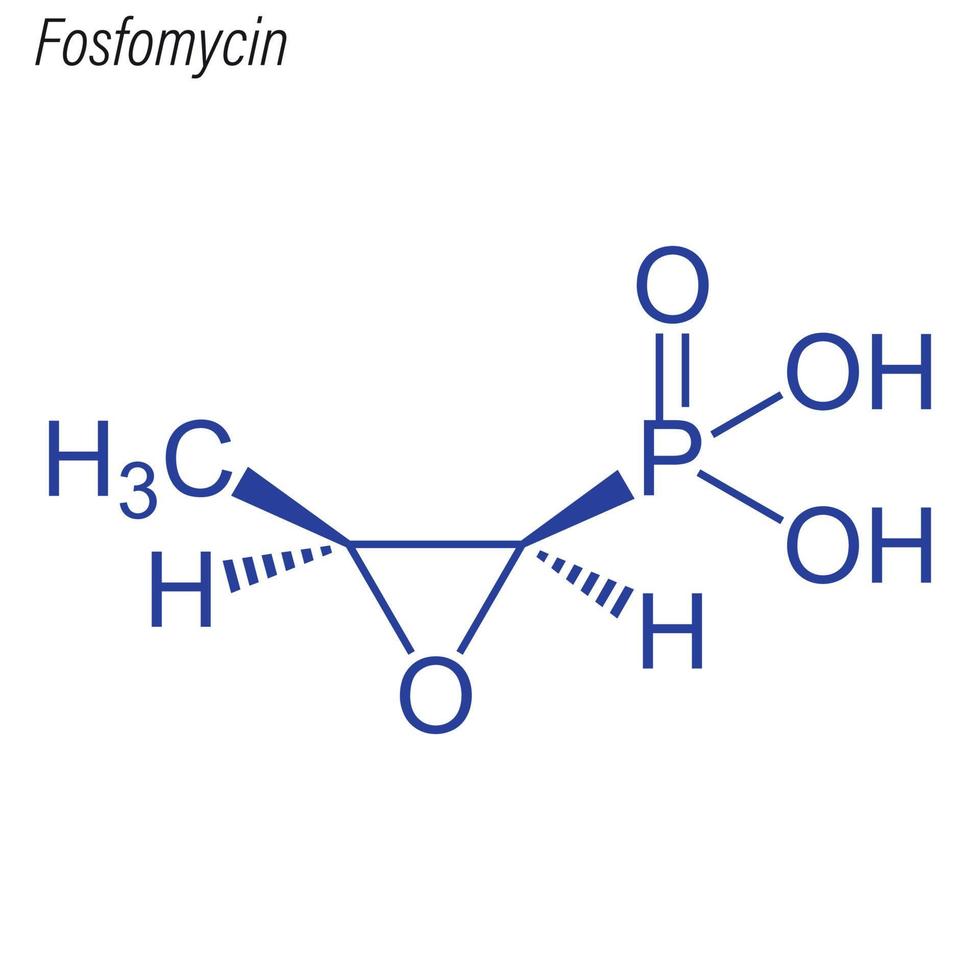 Vector Skeletal formula of Fosfomycin.