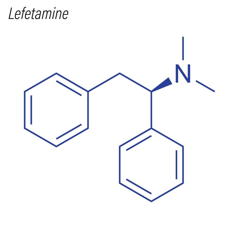 Vector Skeletal formula of Lefetamine.