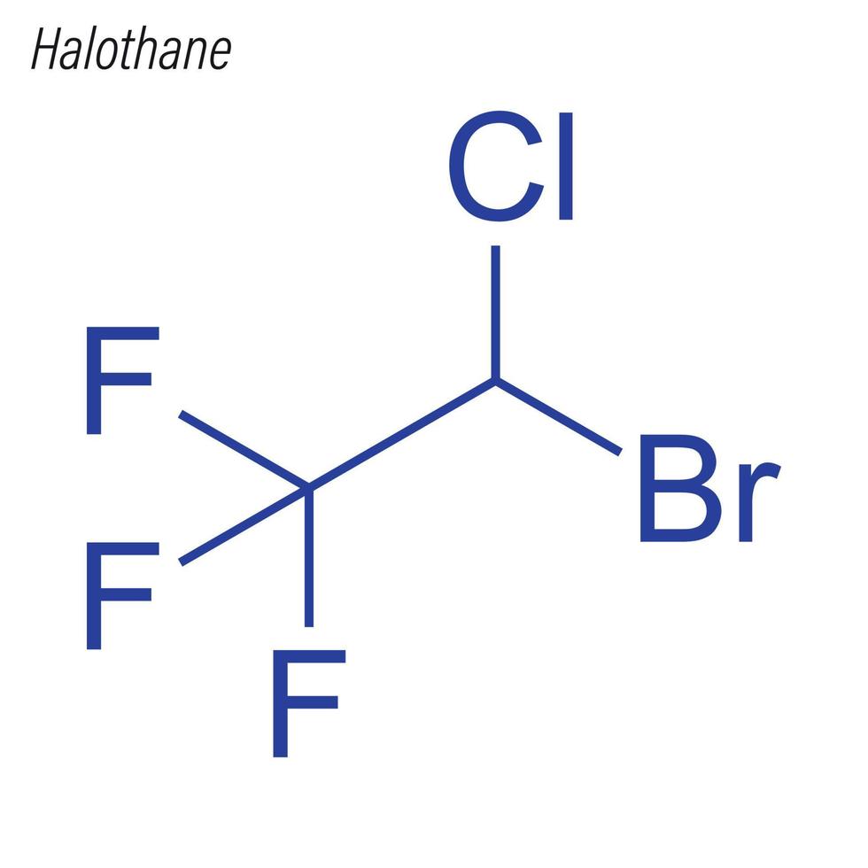 Vector Skeletal formula of Halothane.