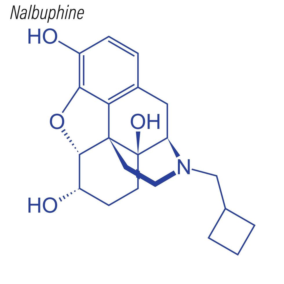 Vector Skeletal formula of Nalbuphine.