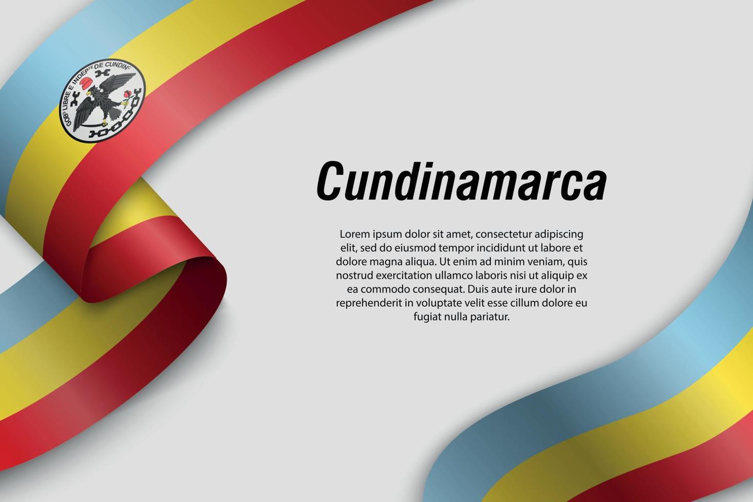 Waving ribbon or banner with flag Department of Colombia vector