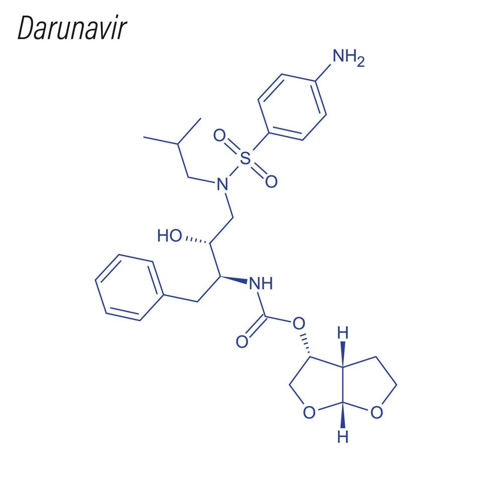 Vector Skeletal formula of Darunavir.