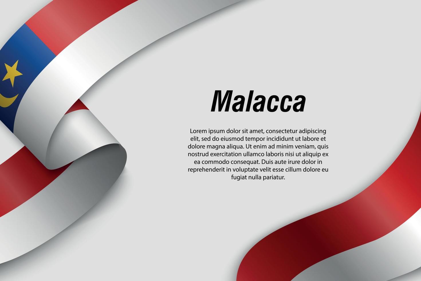 Waving ribbon or banner with flag State of Malaysia vector