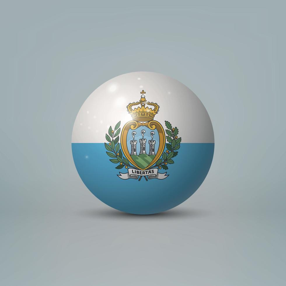glossy plastic ball or sphere with flag of San Marino vector