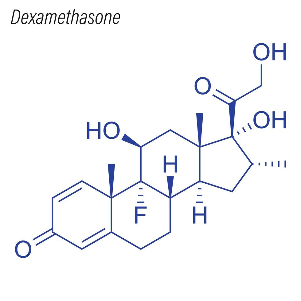Vector Skeletal formula of Dexamethasone