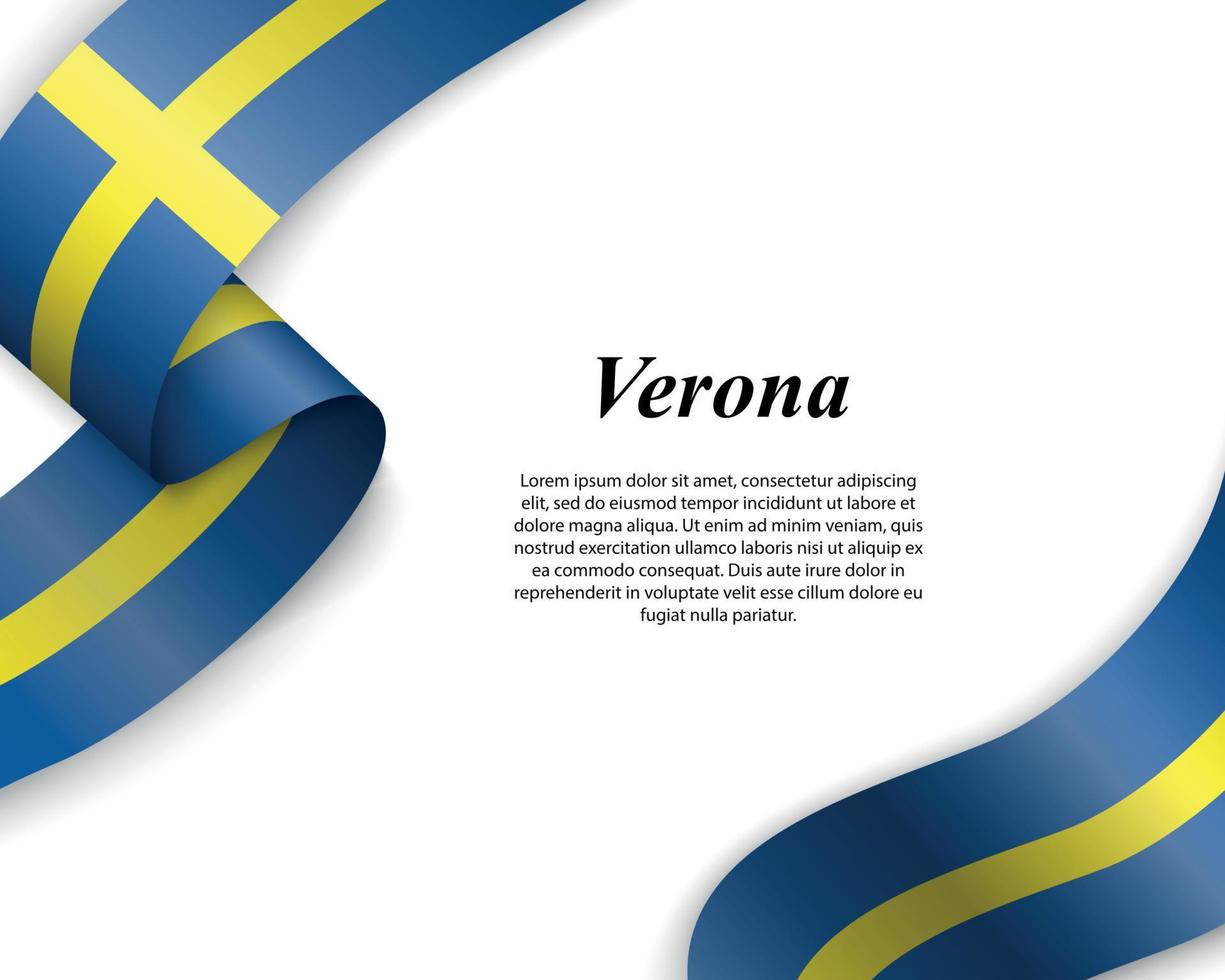 Waving ribbon with flag vector