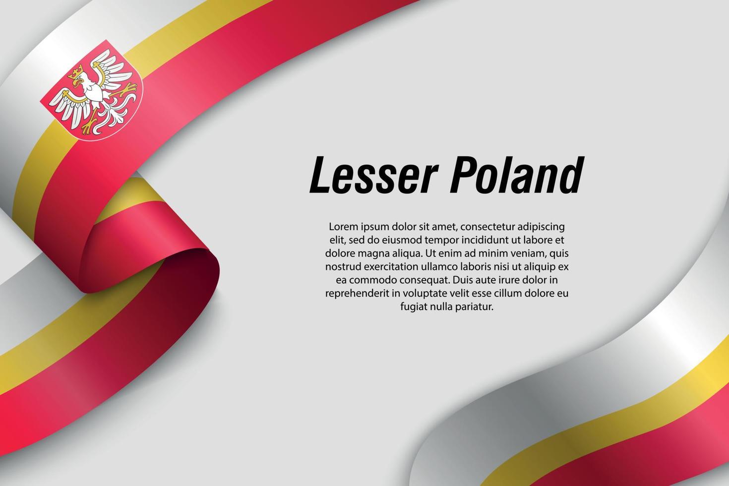 cinta ondeante o pancarta con la bandera de la provincia de polonia vector
