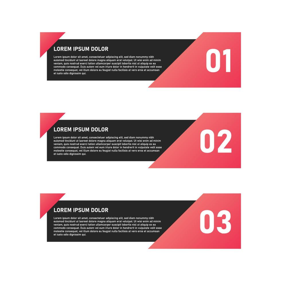black and pink rectangular infographic template vector