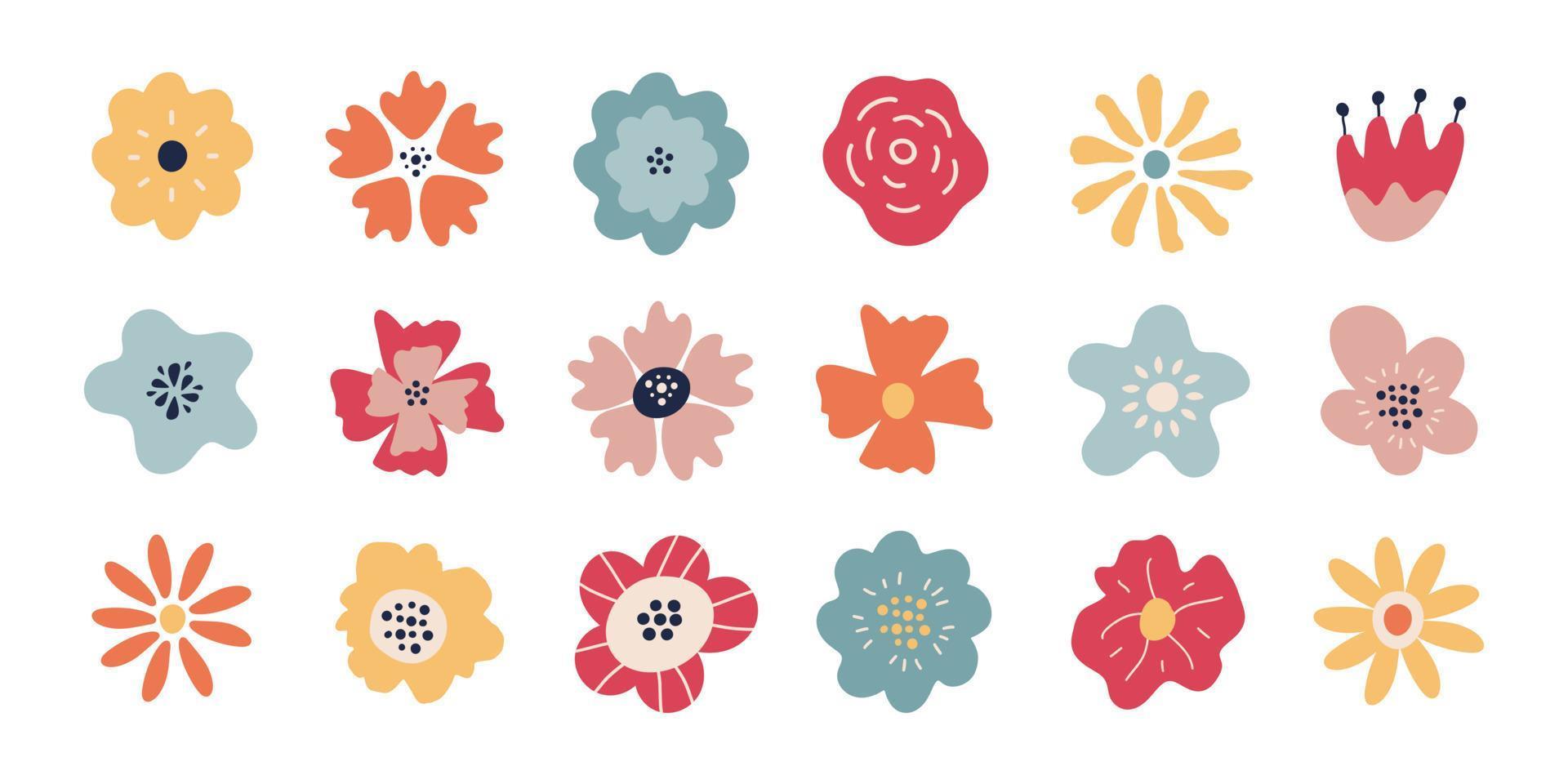 conjunto abstracto vectorial de pétalos de flores simples dibujados a mano aislados sobre fondo blanco. diseño de elegancia brillante y moderno para carteles, publicaciones de instagram, pegatinas. vector