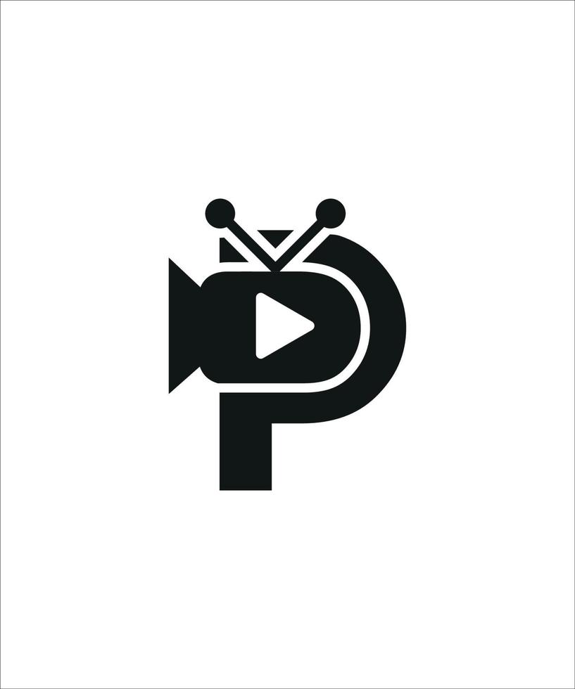 logotipo de los medios p vector