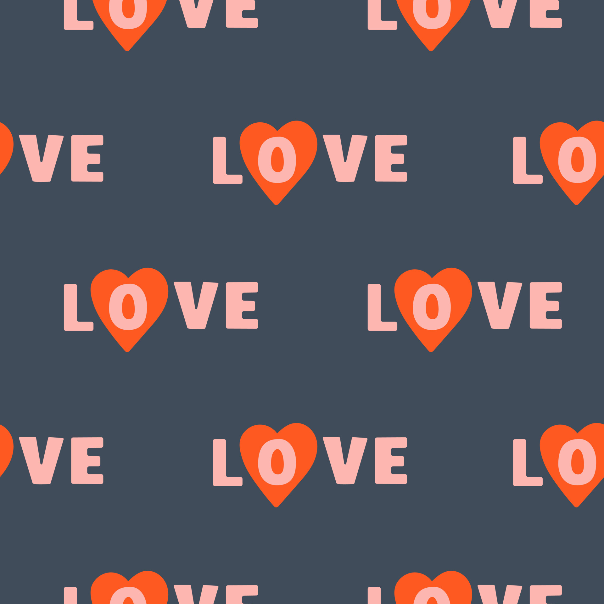 Vector seamless pattern with the word love and hearts on a dark background.  Trendy design for valentine's day, wedding, love theme, textile, wallpaper,  wrapping paper 6741468 Vector Art at Vecteezy