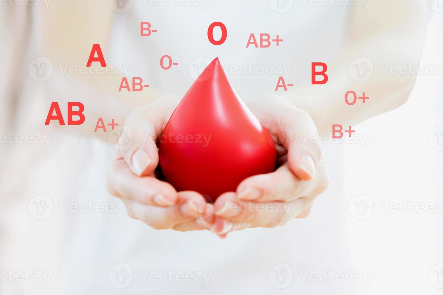 Hands holding a red blood photo