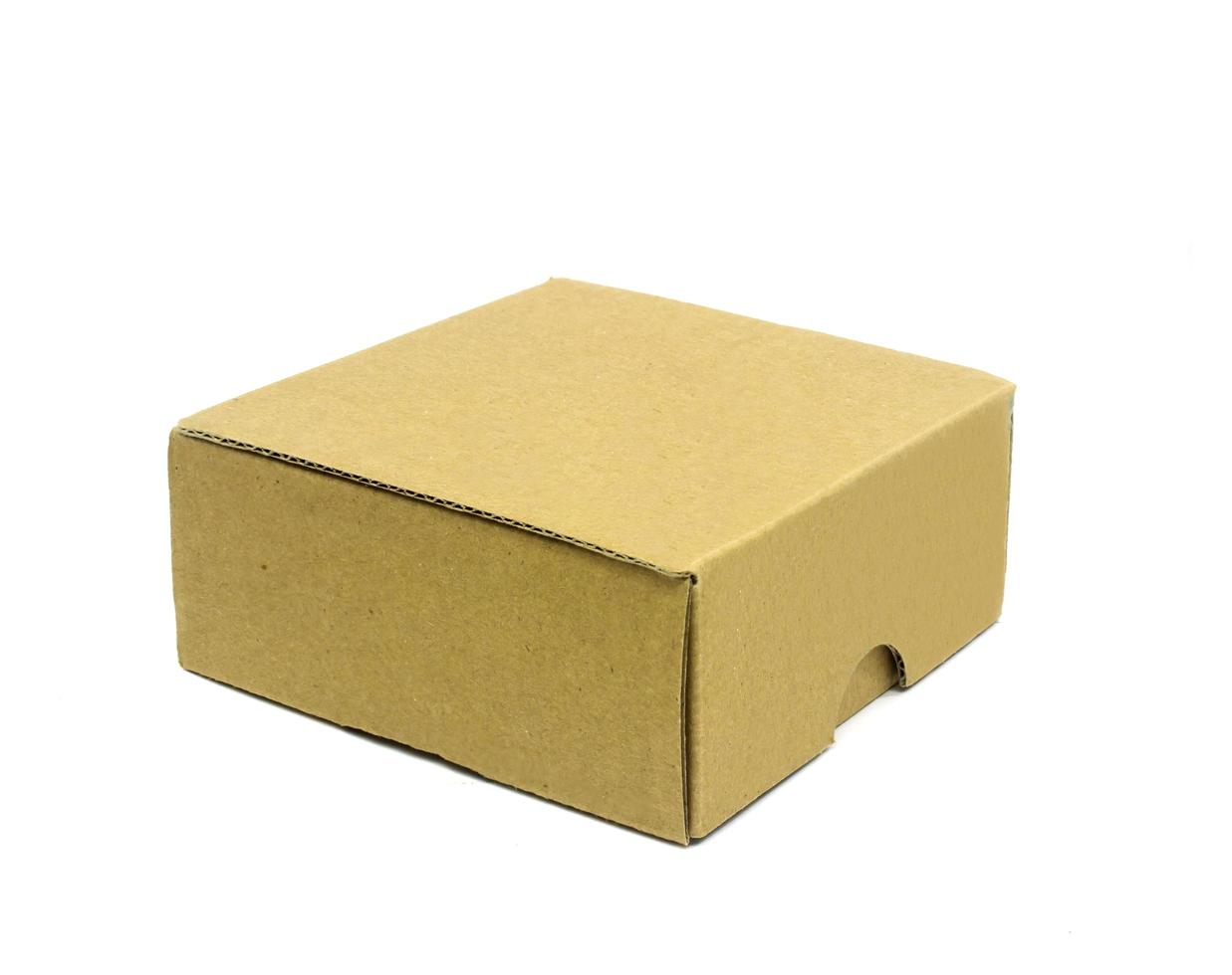 Corrugated cardboard boxes on white photo