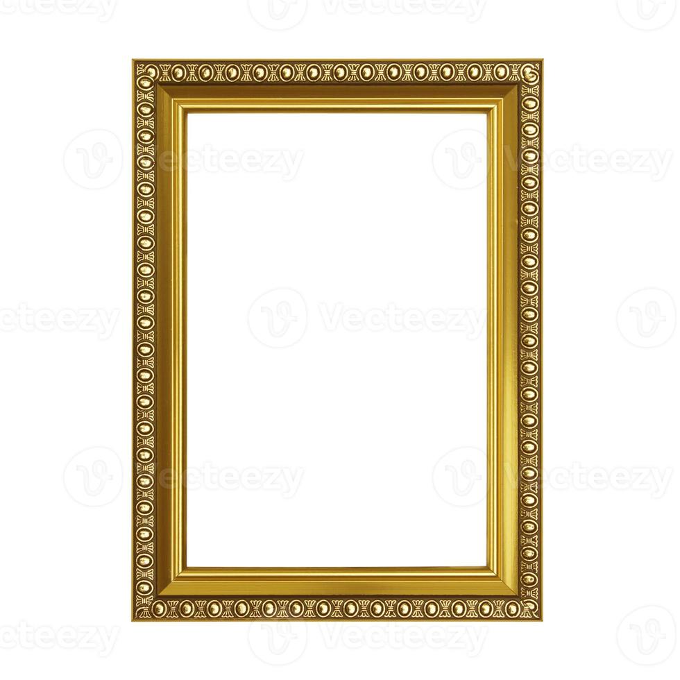 Gold  frame isolated on white background photo