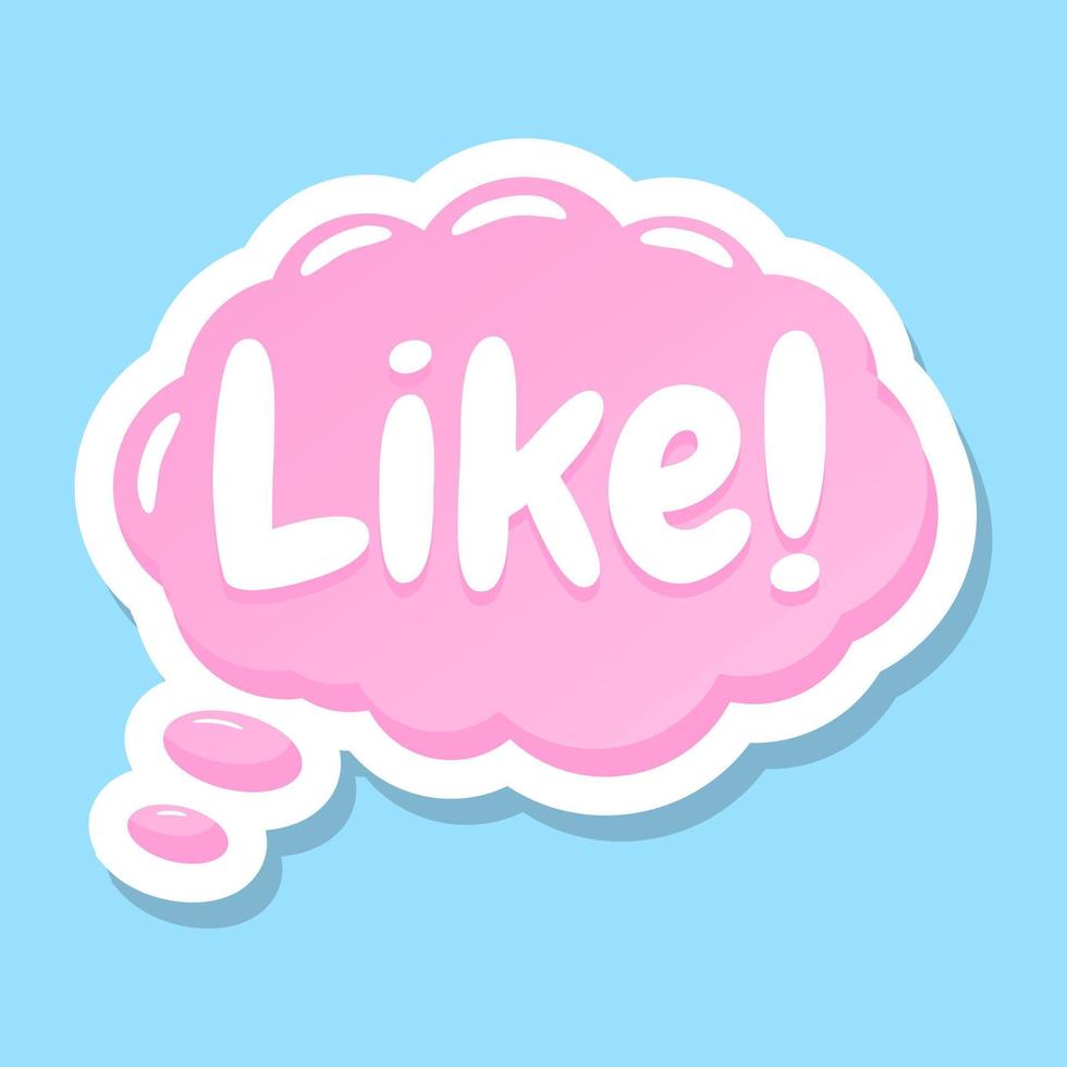 A like bubble in flat sticker vector